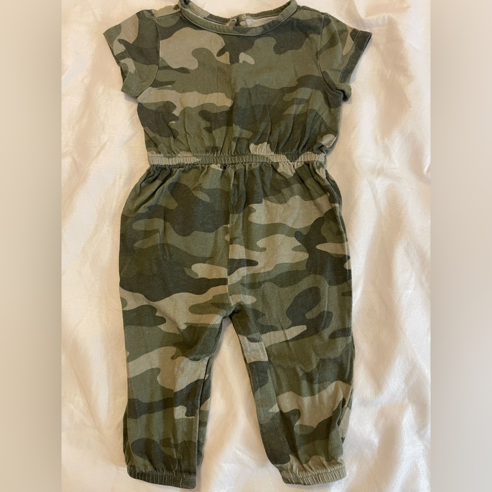 Old Navy Kids Green Camouflage Jumpsuit